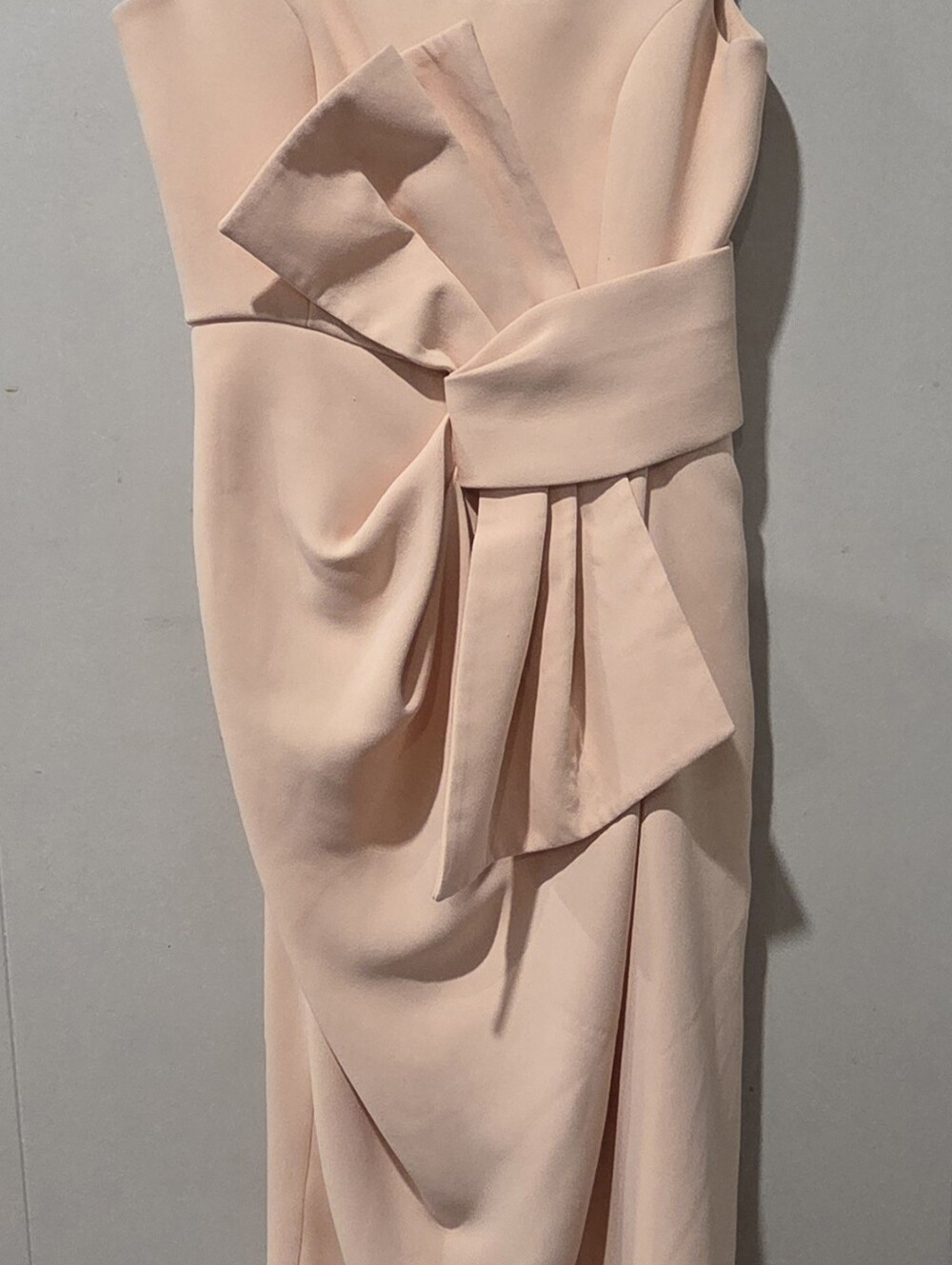 Acler Regent Bow Midi Dress 4 US 8 AU Whisper Peach Pink Pastel Cocktail Wedding